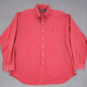 Vintage Polo Ralph Lauren Red Blair 100% Cotton Button Down Shirt.